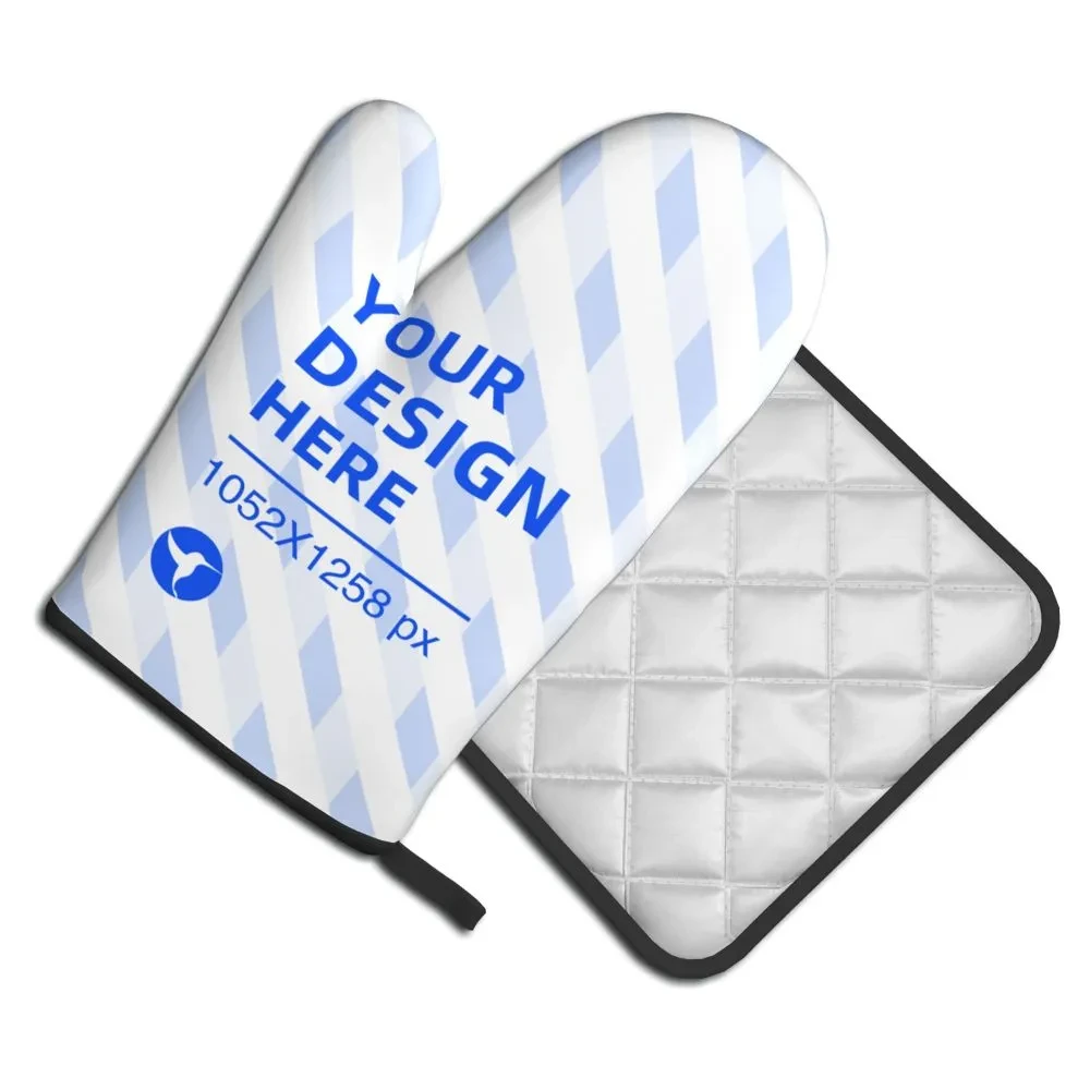 Juego de dos piezas de guantes aislantes para hornear y ollas para cocina