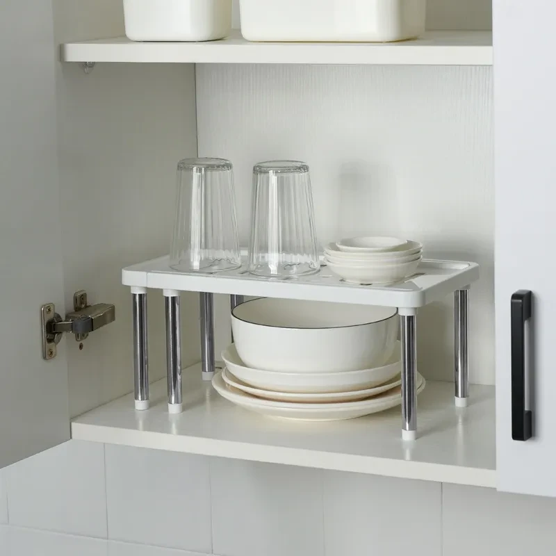 Estantes de almacenamiento retráctiles en capas, organizador de desechos de baño y suministros de cocina