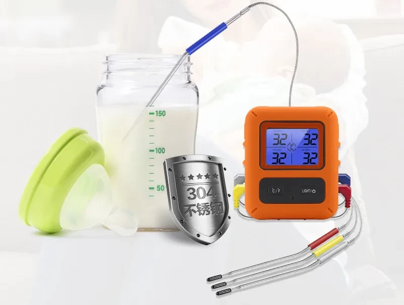 Termómetro inalámbrico multicanal para barbacoa y cocina doméstica