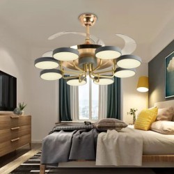 Ventilador nórdico moderno, discreto y sencillo con luz