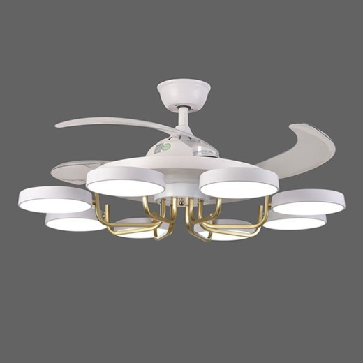 Ventilador nórdico moderno, discreto y sencillo con luz