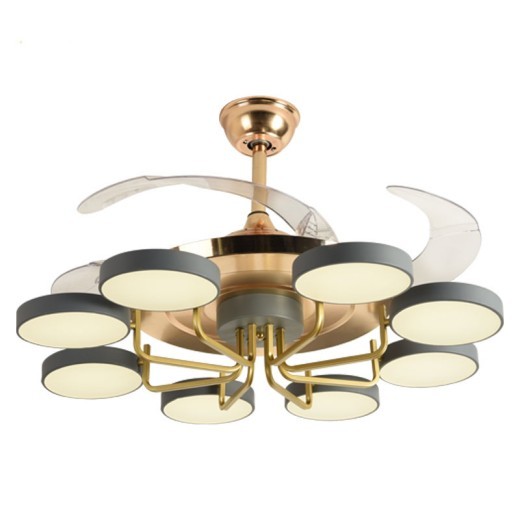 Ventilador nórdico moderno, discreto y sencillo con luz