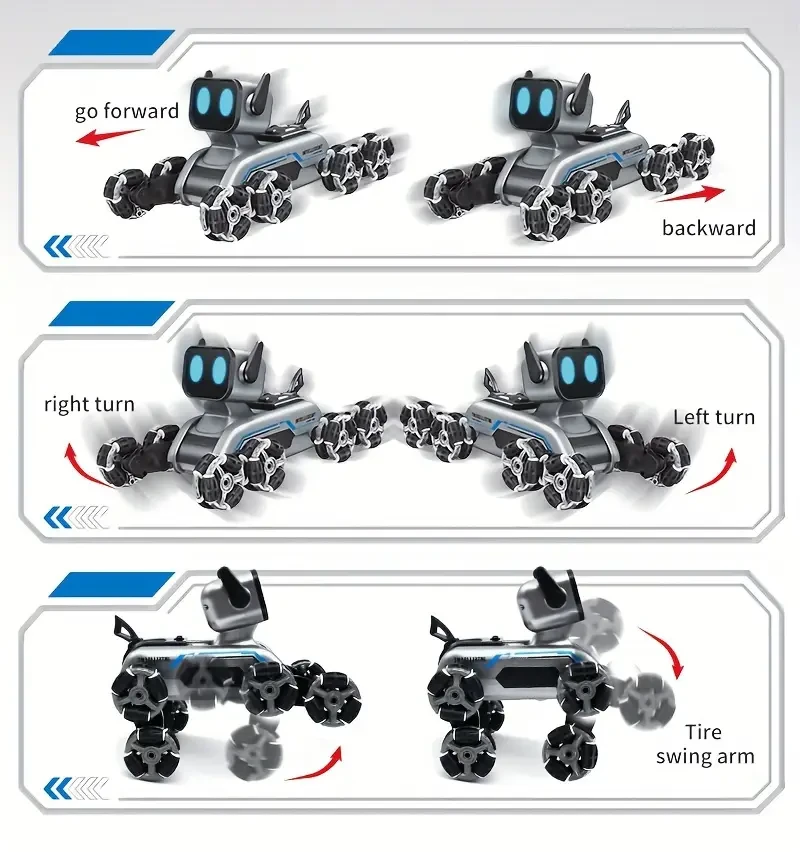 Robot de acrobacias 8WD 2024 mejorado, eléctrico dual, para niños, de ocho ruedas, con control dual de gestos, inteligente, con derrape, escalada y deformación, coche de juguete eléctrico, regalo favorito para niños.