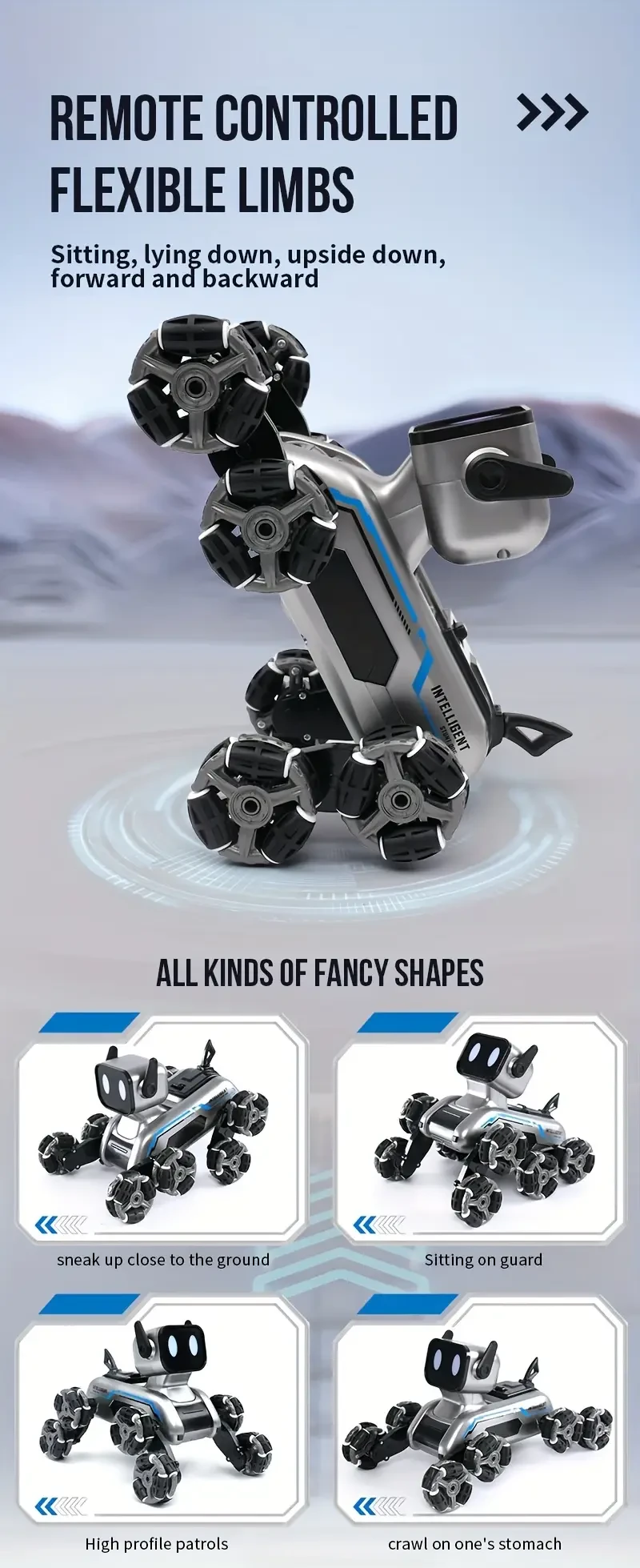 Robot de acrobacias 8WD 2024 mejorado, eléctrico dual, para niños, de ocho ruedas, con control dual de gestos, inteligente, con derrape, escalada y deformación, coche de juguete eléctrico, regalo favorito para niños.