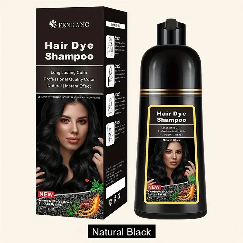 Champú colorante herbal 3 en 1 para el cabello: natural, rápido y suave para hombres y mujeres. Sin amoníaco, sin sulfatos y sin crueldad animal, con colores duraderos.