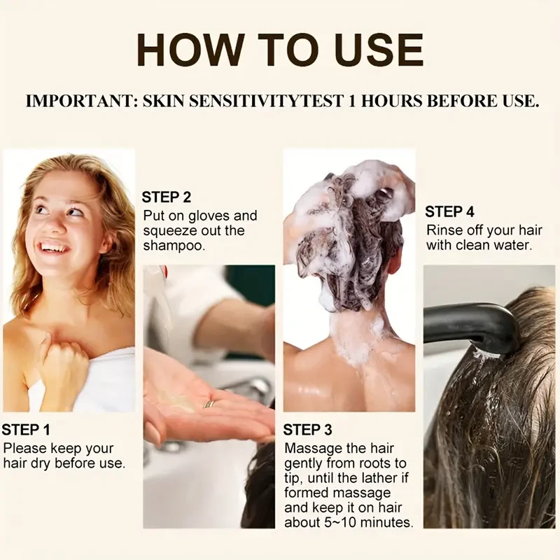 Champú colorante herbal 3 en 1 para el cabello: natural, rápido y suave para hombres y mujeres. Sin amoníaco, sin sulfatos y sin crueldad animal, con colores duraderos.