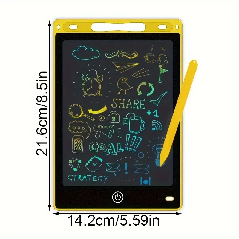 Pizarra LCD para dibujar de 21,59 cm: tableta grande para dibujar y escribir con colores brillantes y seguros para la vista, ideal para tomar notas, en casa, en la escuela y en la oficina. ¡Un juguete y regalo de viaje perfecto!