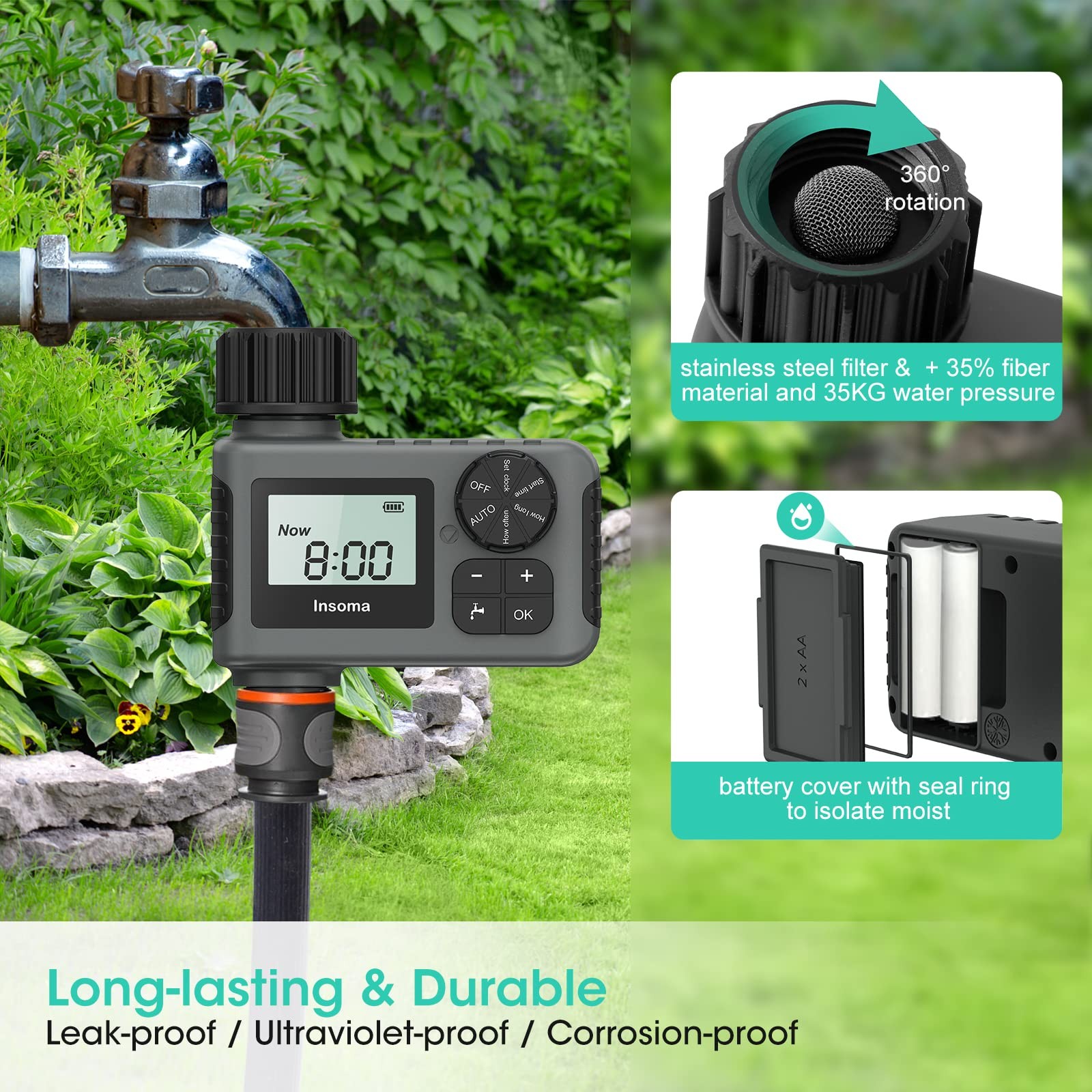 Temporizador de agua automático Insoma