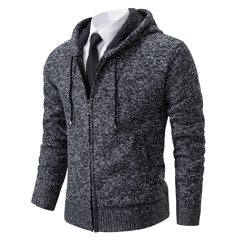 Chaqueta deportiva de polar con cuello alto y color liso para hombre