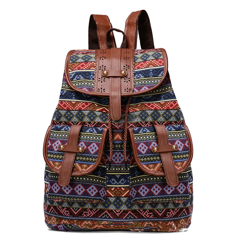 Mochila estilo étnico para mujer.