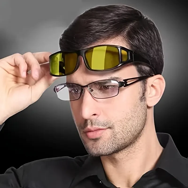 Gafas polarizadas de moda para conducción nocturna y actividades al aire libre: antirreflejos, visión lateral mejorada y marco de policarbonato resistente.