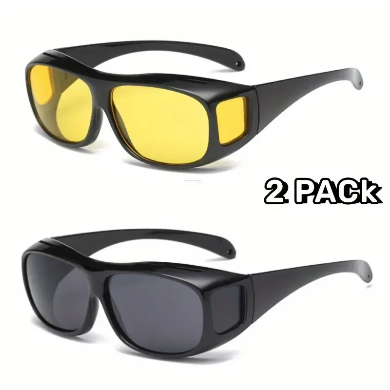 Gafas polarizadas de moda para conducción nocturna y actividades al aire libre: antirreflejos, visión lateral mejorada y marco de policarbonato resistente.