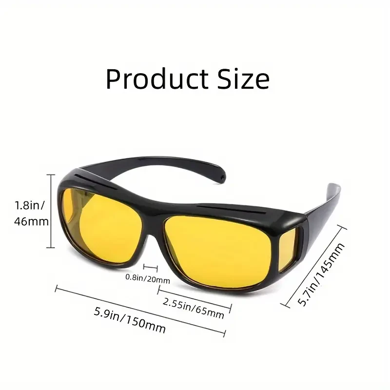 Gafas polarizadas de moda para conducción nocturna y actividades al aire libre: antirreflejos, visión lateral mejorada y marco de policarbonato resistente.
