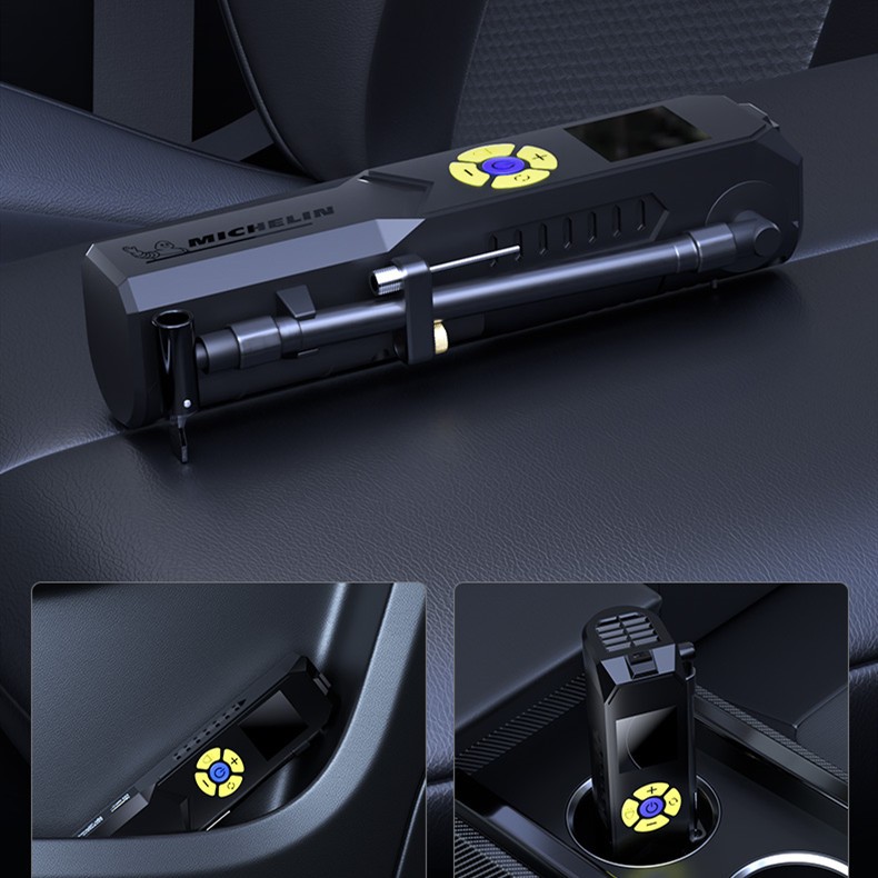 Inflador de aire inalámbrico eléctrico portátil para coche, totalmente automático.