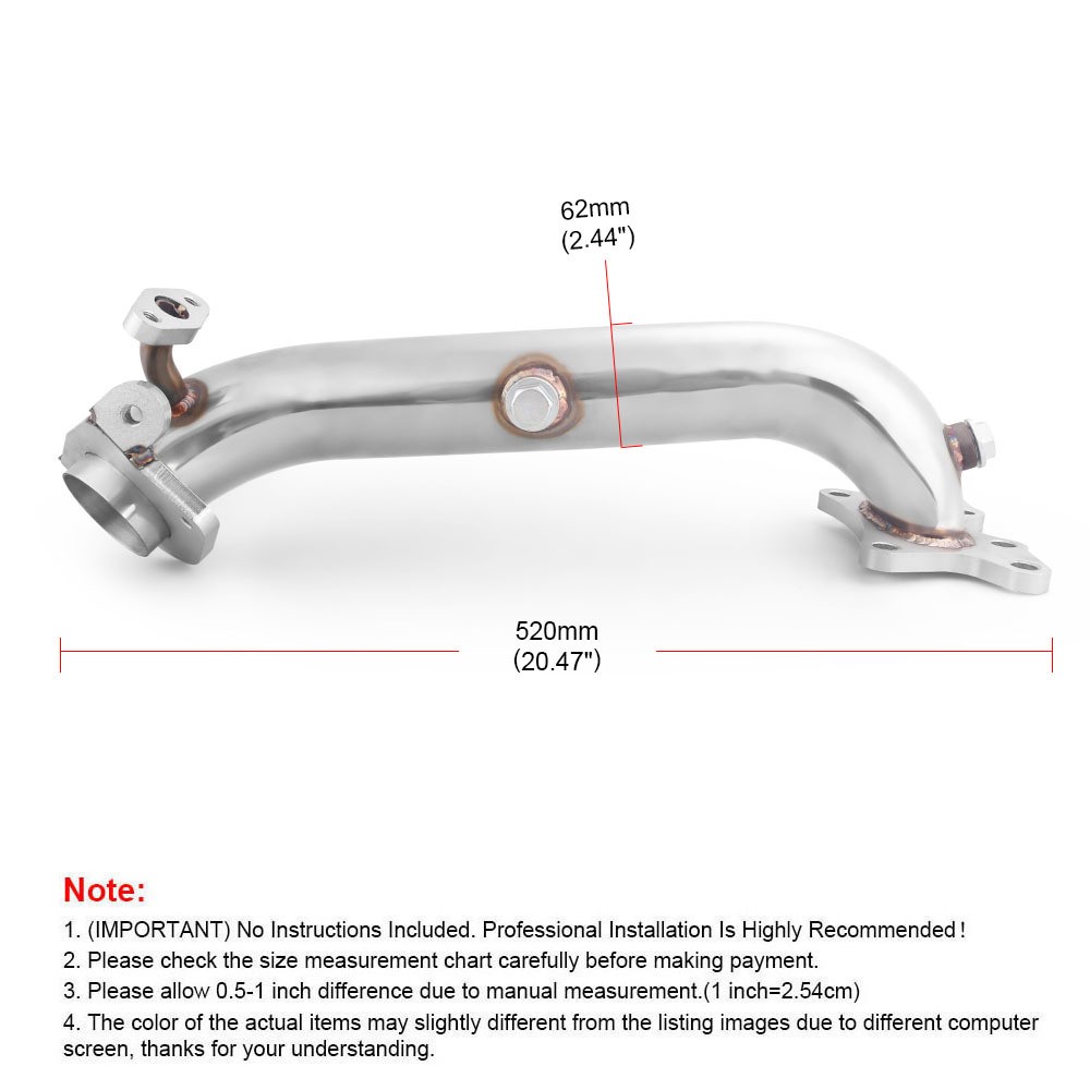 Tubo de escape delantero de acero inoxidable modificado para coche