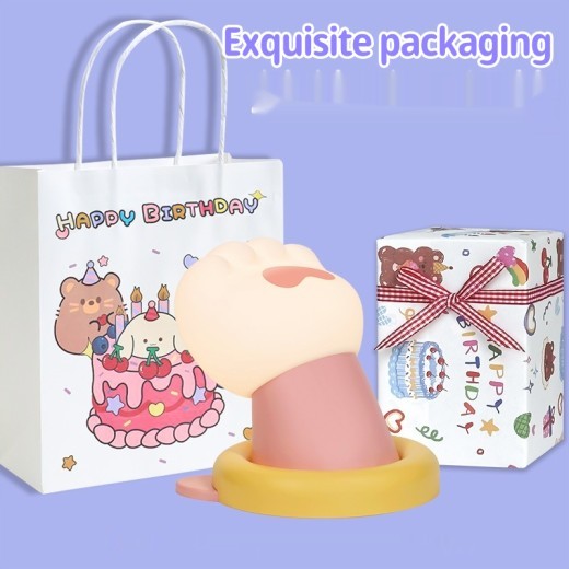 Lámpara de mesita de noche con forma de pata de gato, lámpara de escritorio con 3 niveles de brillo, regulable, recargable, luz de ambiente para dormitorio, sala de estar, decoración del hogar.