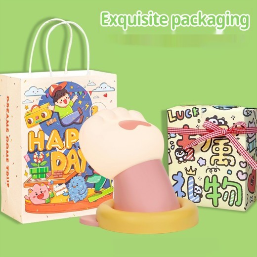 Lámpara de mesita de noche con forma de pata de gato, lámpara de escritorio con 3 niveles de brillo, regulable, recargable, luz de ambiente para dormitorio, sala de estar, decoración del hogar.