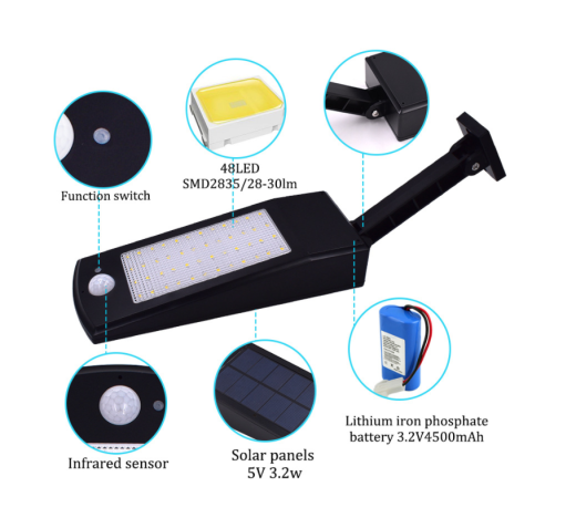 Lámpara de calle de pared LED ajustable