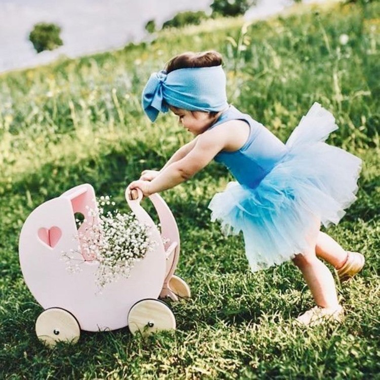 Andador para bebé Sebra Moover Love Doll, cochecito pequeño de madera para bebés y niños, cochecito de juguete para el hogar