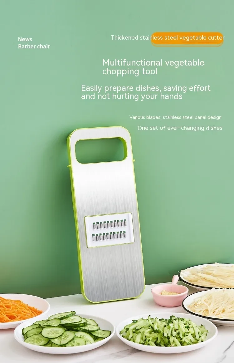 Rallador cortador de acero inoxidable, picador de verduras multifunción para cocina