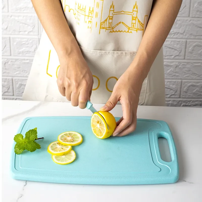 Cuchillo de cocina, tabla de cortar, cuchillo para fruta, juego de plástico de tres piezas