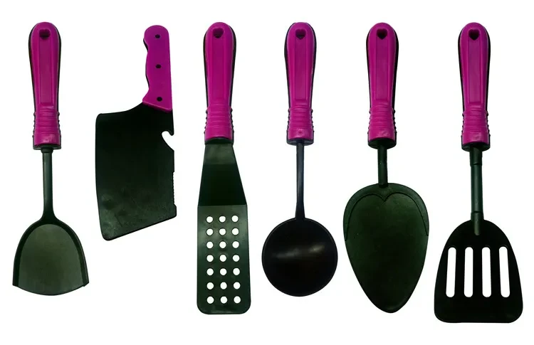 Juego de vajilla y utensilios de cocina de simulación morados de 13 piezas