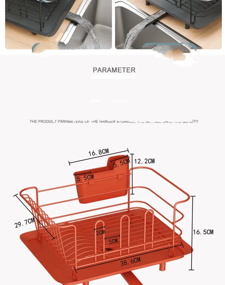 Escurridor de platos de acero inoxidable, escurridor de platos, estante de cocina