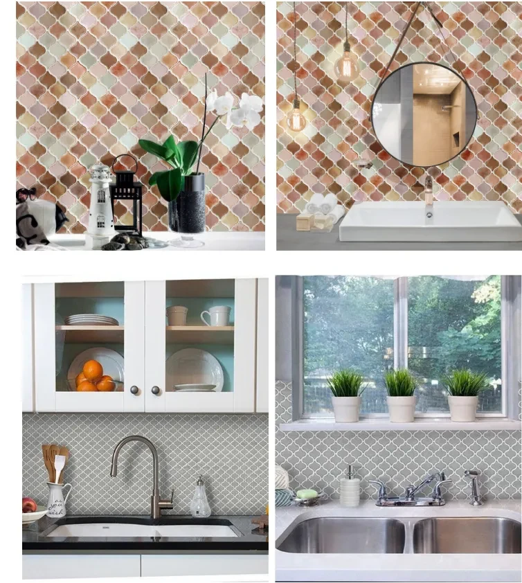 Adhesivo de pared para cocina y baño con fondo de TV