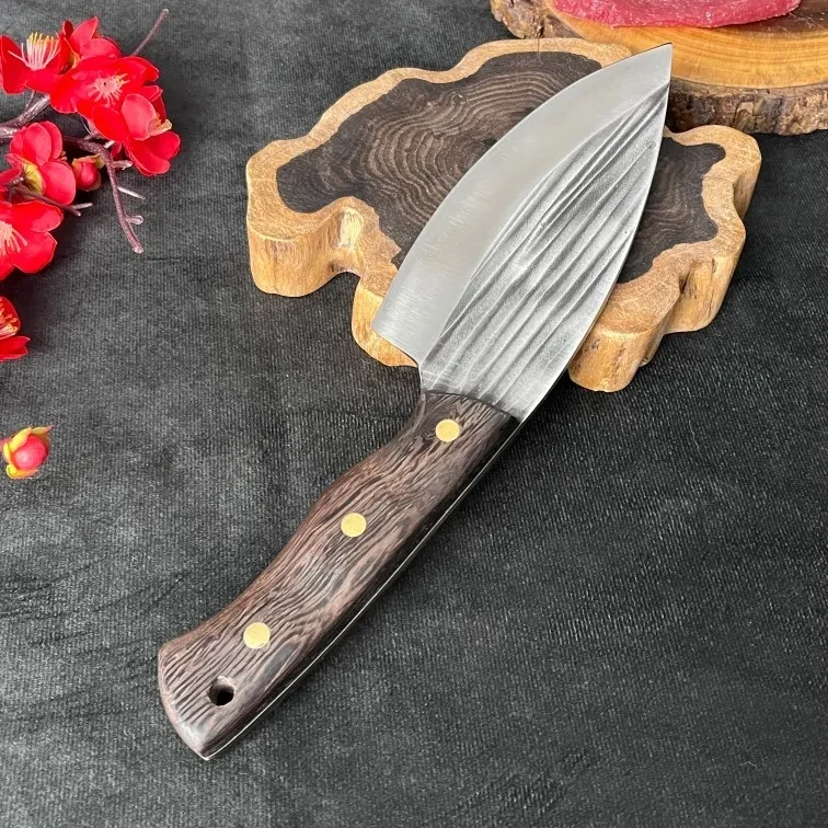 Cuchillo de cocina de acero puro forjado a mano