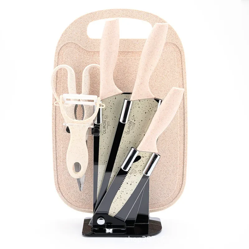 Cuchillo de fruta de colores con tabla de cortar, caja de cocina, cuchillos de regalo