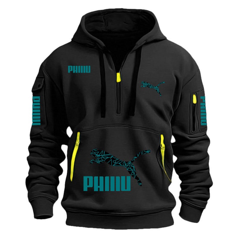 Sudadera con capucha de polar de moda para hombre