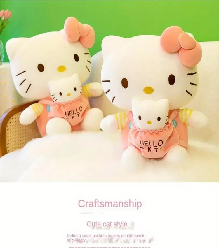 Set de peluches de Sanrio Hello Kitty y My Melody: adorables peluches de gato, ideal como regalo para niños.
