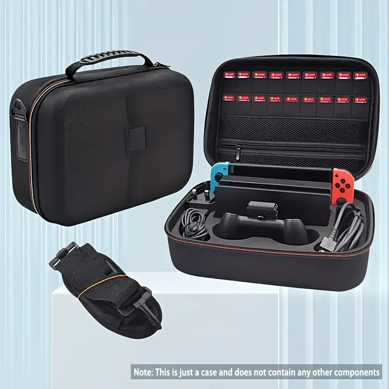 Estuche de transporte Ultimate Switch/OLED: bolso diagonal premium con amplia protección rígida, 18 ranuras para tarjetas de juego y almacenamiento completo para accesorios de consola, control Pro y base.