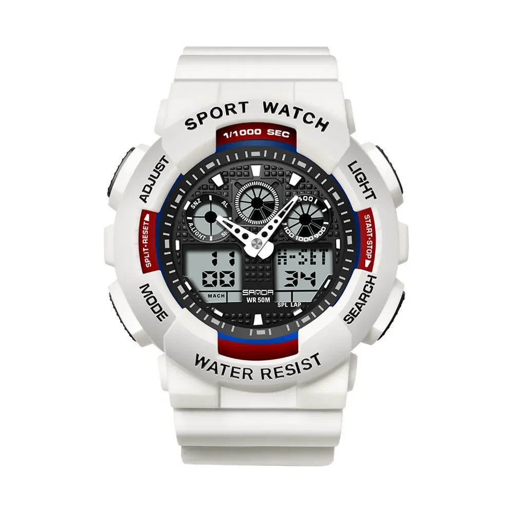 Reloj digital deportivo multifuncional resistente al agua para mujer