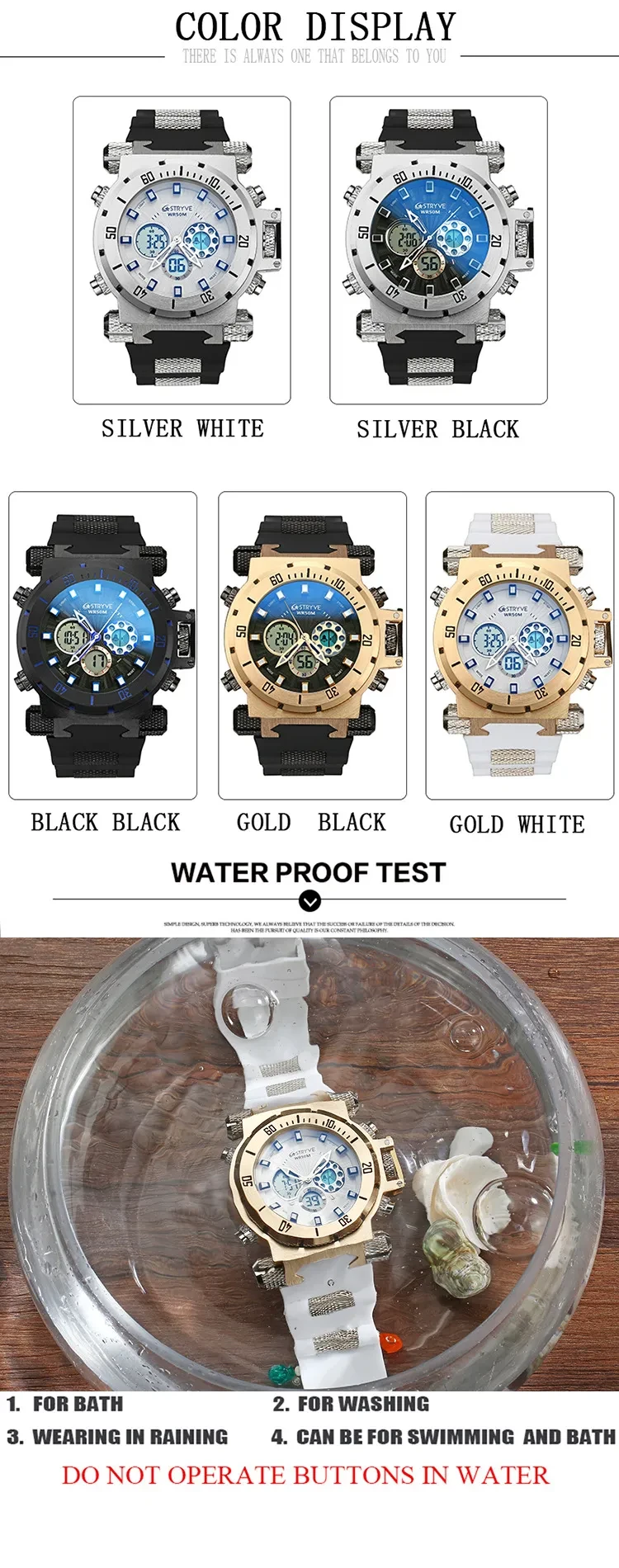 Reloj deportivo multifunción resistente al agua STRYVE