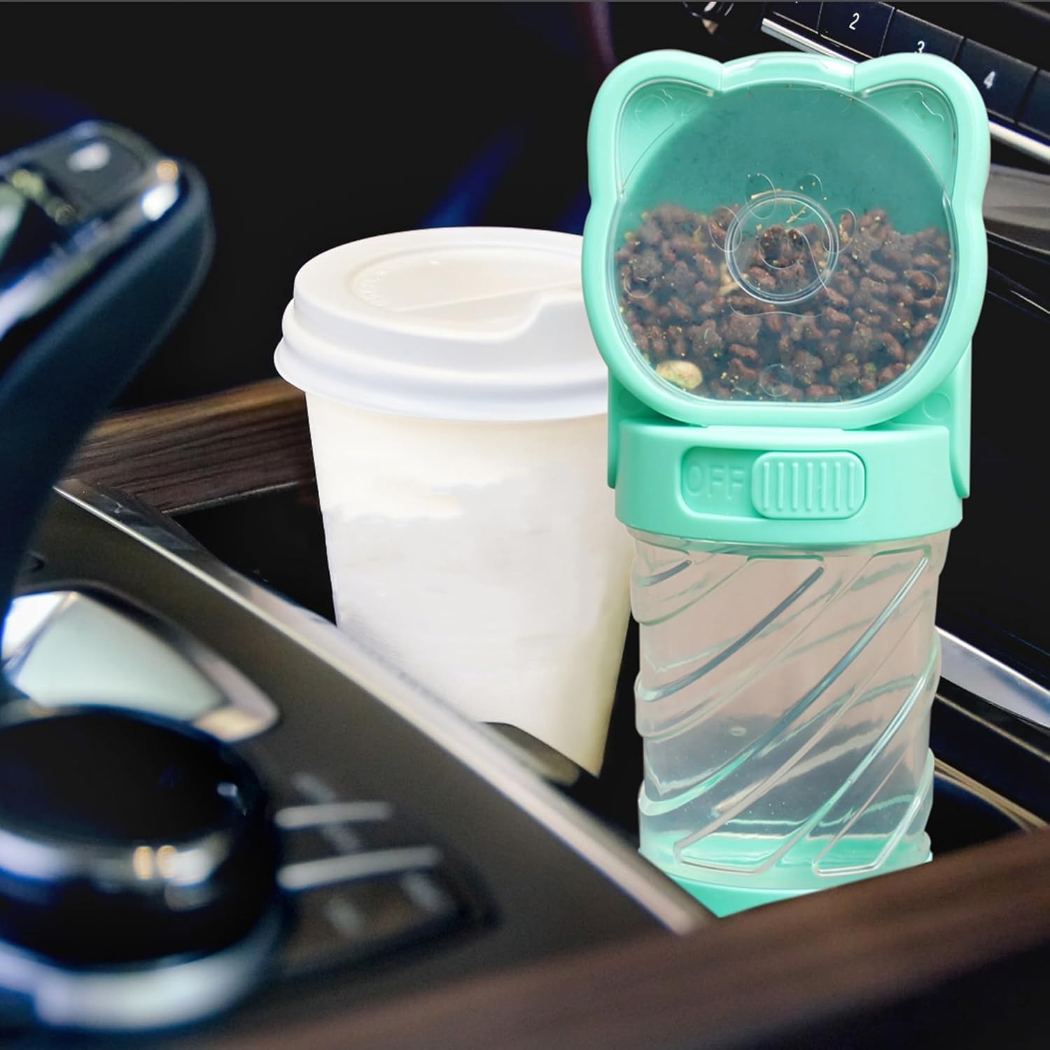 Botella de agua 3 en 1 para mascotas, portátil, para exteriores, con contenedor de comida, dispensador de bolsas de basura para gatos, cachorros, mascotas, accesorios para caminar, senderismo y viajes.