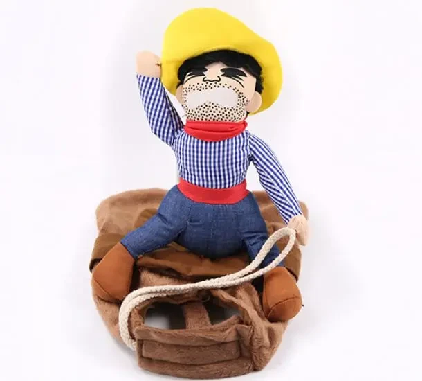 Ropa para perros con personalidad divertida que se transforma en un atuendo para montar a caballo