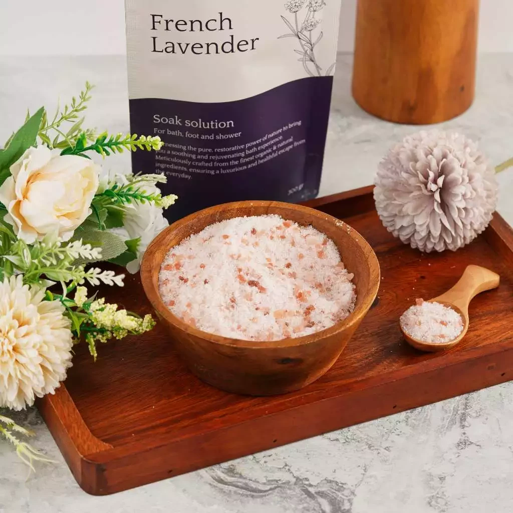 Sales de baño naturales - Lavanda francesa - Sales de baño y baño de pies 300 g
