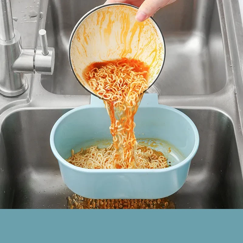 Cesta de filtro de basura, estante para suministros de cocina, cesta colgante para desagüe de fregadero doméstico