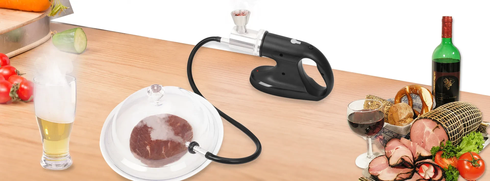 Pistola de humo comercial para barbacoa profesional con aserrín de madera para cocina casera