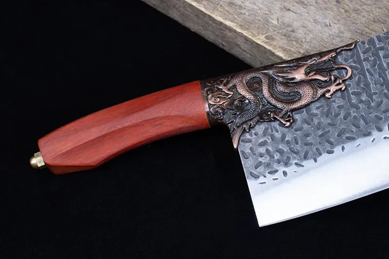 Cuchillo de cocina de acero inoxidable forjado con cabeza redonda