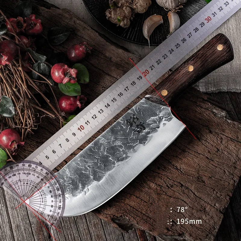 Cuchillo de cocina antiguo Longquan forjado a mano para chef casero