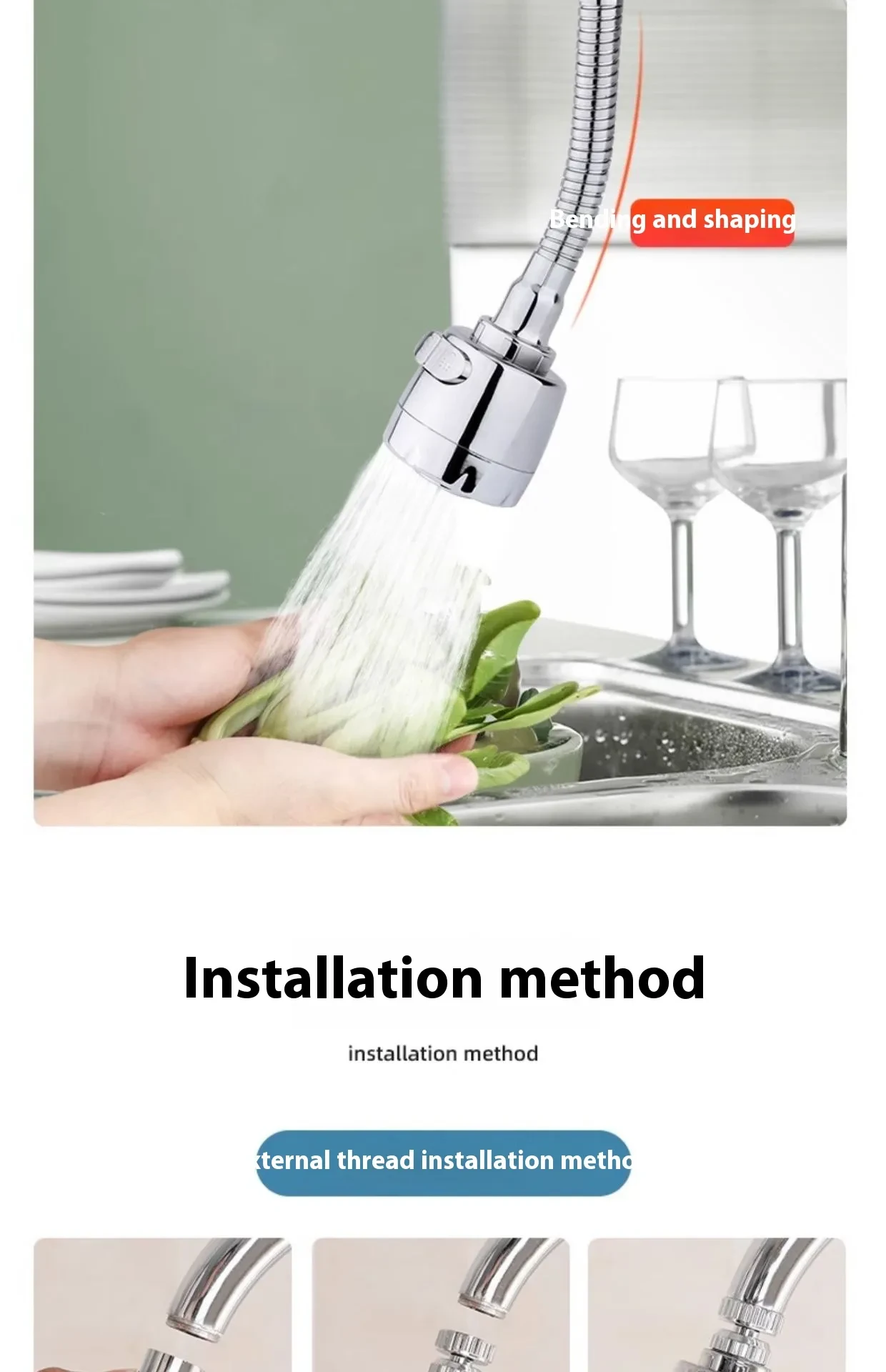 Grifo para lavabo de cocina transfronterizo, artefacto a prueba de salpicaduras, rociador universal