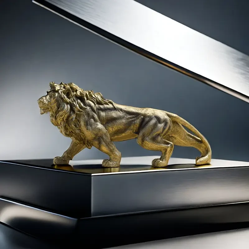 1 pieza, estatua de escultura de león majestuoso