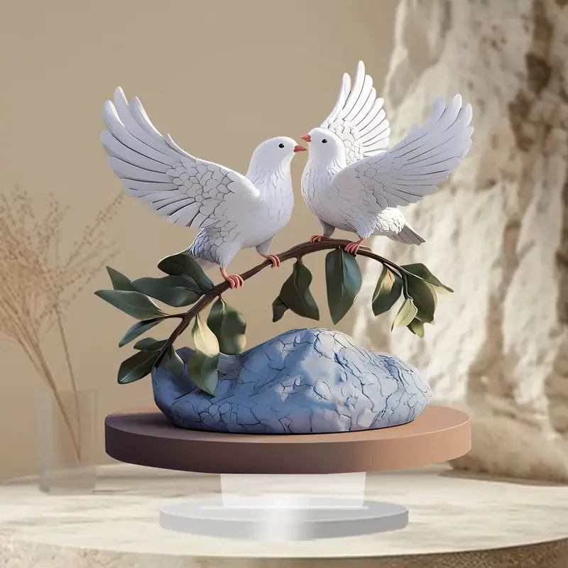 Figura de paloma de la paz estilo bohemio chic: perfecta para el hogar y la oficina.