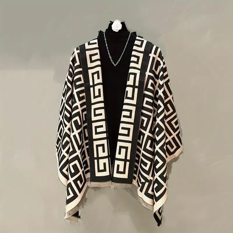 Bufanda de cachemira sintética con doble G en jacquard