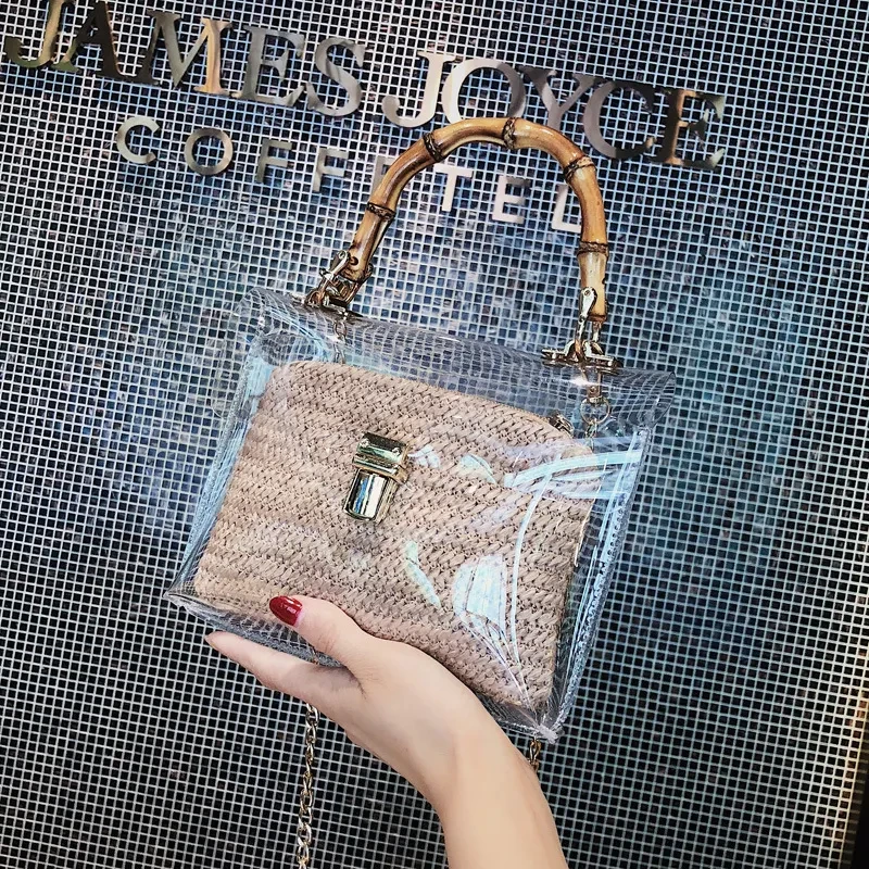 Bolso de mujer Bolso tejido con nudo de bambú para mujer