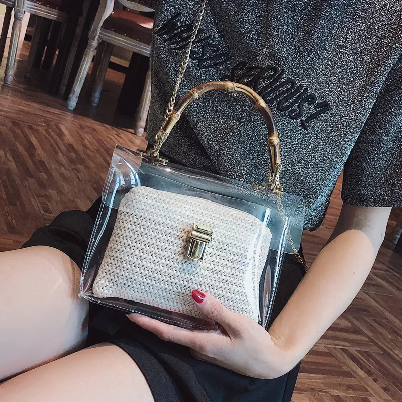 Bolso de mujer Bolso tejido con nudo de bambú para mujer