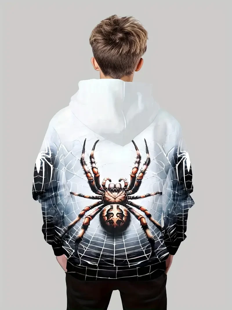 Sudadera con estampado animal 3D para niño, moderna, informal, de manga larga, para primavera y otoño, lavable a máquina.