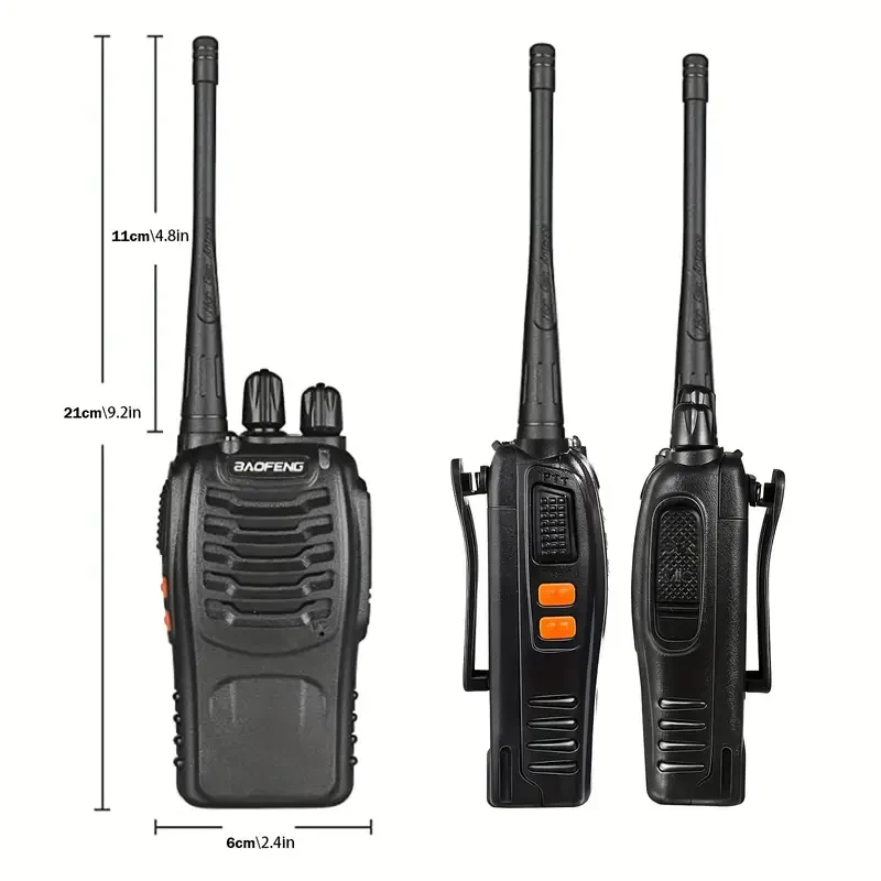 Radio bidireccional BaoFeng BF-888S: walkie-talkie portátil con linterna LED y auriculares para aventuras al aire libre.